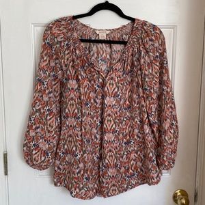 Sundance 100% Silk Button Front Blouse Size Large